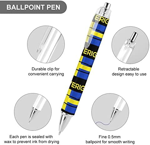 Sverige Sweden Sweden Swedy Flag Ballpoint пенкало за повлекување на пенкало за пенкало Пенкално сино мастило пенкало за домашна