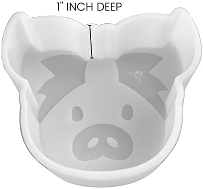 Силиконски мувла со свиња | Големина 4 Широк x 3,5 долг долг x 1 длабок | дизајн на свињи за свежи, сапун, смола, свеќи