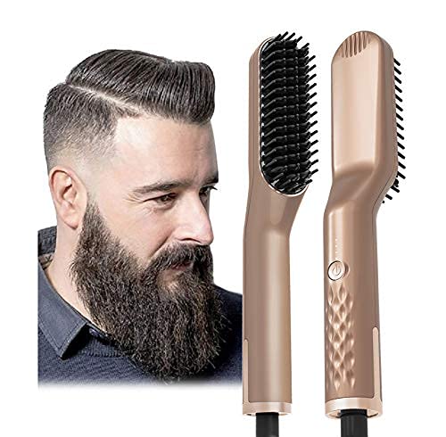 XJXJ Електрична брада за исправа четка 2.0, чешел за зацрвстување на косата, брза четка со топла брада четка, топла алатка кадрава