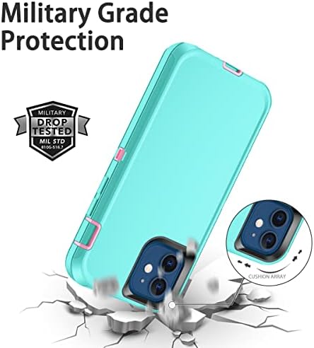 Хукасок за Iphone 12 Случај/iPhone 12 Pro Случај Отпорен На Удари Цврста Заштита На Целото Тело Тешка Прашина/Отпорен На Капка