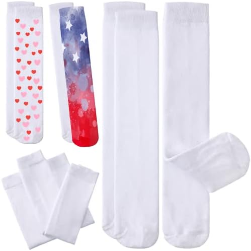 Гејога 6 Пара Празно Бели Чорапи За Сублимација Сублимација Атлетски Младински Чорапи За Печатење За Мажи Жени Ноќта На Вештерките Божиќ Денот