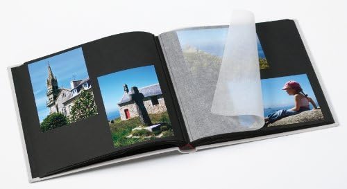 Волтер Дизајн ФА-209-Д црно-бело постелнина насловна, албум врзан со книги со лична слика, 10,2 x 10,2 инчи, 50 црни страници, сива