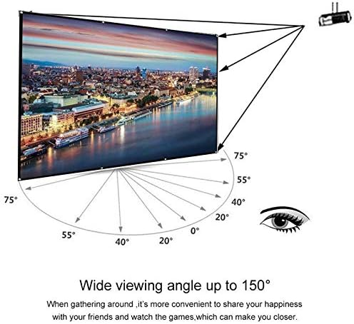 N/A 2020 Нов 3D преклопен 60/72/84/110/110/150INCH Екран на проектор 16: 9 Екран за проекции против криза за домашно отворено