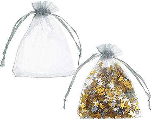 100 парчиња чиста торби за органза накит за бонбони торбички за свадбени забави за Божиќни торби за подароци