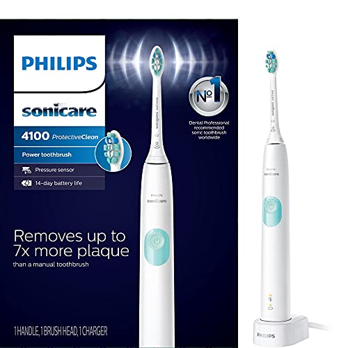 Philips Sonicare ProtectiveClean отстранува до 2x повеќе плакета, долготраен 14 -дневен траење на батеријата за полнење електрична четка
