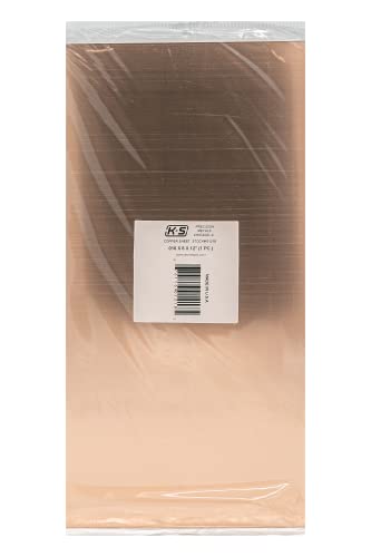 К & С 01218 Бакар лим, 0,016 дебела x 6 ширина x 12 , 1 парче, направено во САД