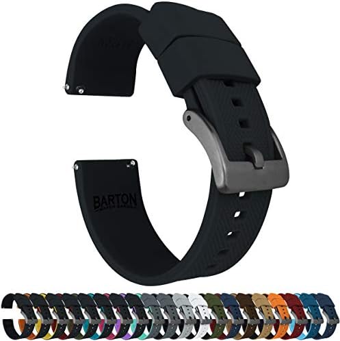 Бартон Елит Силиконски опсези за часовници - Брзо ослободување - Изберете боја на лента и боја на токи - 18мм, 19мм, 20мм, 21мм, 22мм,
