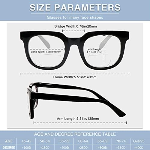 Сигван 4 пакуваат очила за бифокално читање за жени со сина светлина блокирање на пролетни шарки компјутерски читатели на квадратни очила