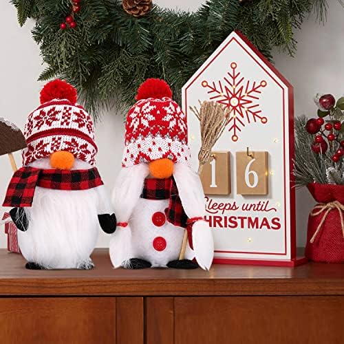 Gnome подароци за жени - Божиќни гноми декор за дома, 2 пакувања Божиќни гноми за порибување за мантија Божиќни гноми украси,