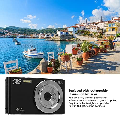 4K HD камера, 16x дигитален зум, пластично тело, вградено светло за полнење, 44 MP за снимање
