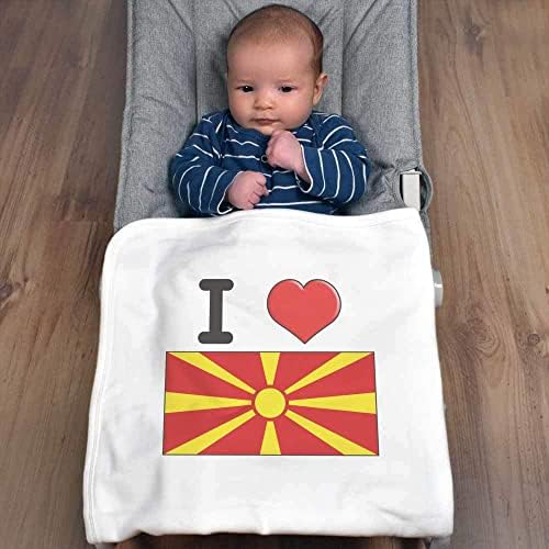 Azeeda „Јас ја сакам македонија“ памучно бебе ќебе / шал