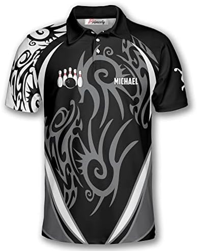 Персонализирана кошула за куглање за мажи за мажи и име на тимот за куглање Поло кошули за куглање дресови со големина S-5XL