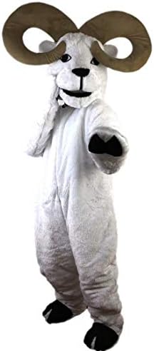 Бела коза Антилоп цртан филм костум маскота плишана со маска за возрасни космејл забава за Ноќта на вештерките