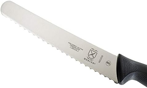 Mercer Culinary M23208 Милениуми црна рачка, 8-инчен брановиден раб широк, нож за леб