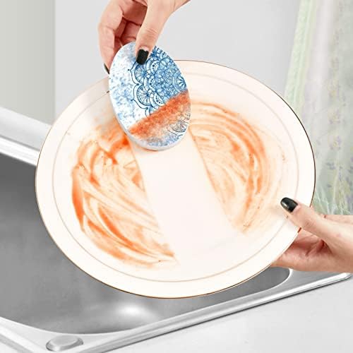 Алаза Мандала етнички бохо дизајн природен сунѓер кујнски целулоза сунѓери за миење садови за миење бања и чистење на домаќинства,