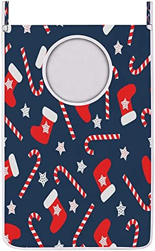 Божиќ Чорап Бонбони Трска Виси Перење Попречува Торба, во Текот На Вратата Перење Попречува Торба Тешка Издржлив Простор За Заштеда На