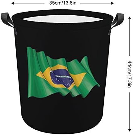 Бразил Знаме Корпа За Перење Преклопливи Алишта Ја Попречуваат Корпата За Складирање Торби За Облека Со Рачки За Домашен Хотел