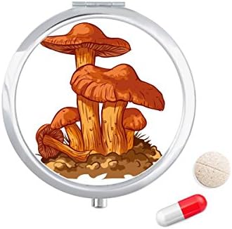 Симпатична Портокалова Печурка Суштество Илустрација Пилула Случај Џеб Медицина Кутија За Складирање Контејнер Диспензерот
