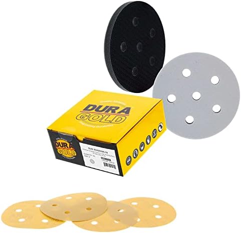 Дура -злато 5 дискови за пескарење - 500 решетки - 5 шема на дупки и подлога за интерфејс со мека густина