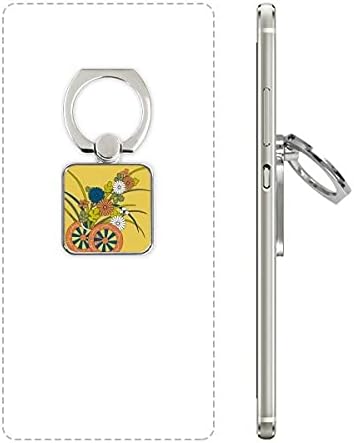 Есен јапонска култура цветен квадратен мобилен телефон прстен држач за држач за заграда Универзален подарок за поддршка