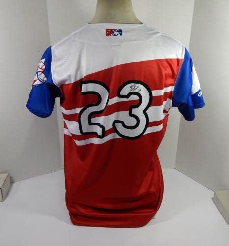 2022 година Сиракуза Метс РJ Алварез 23 Игра користеше потпишан бел дрес Конгуерос 46 1 - Игра користена МЛБ дресови