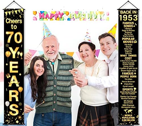70 Ти Роденден Годишнина Декорации Навива за 70 Години Банер Партија Украси Добредојдовте Тремот Знак Со Години Роденден Материјали