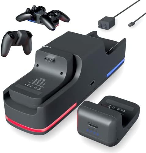 Игра Мајстор Опрема GMG Сет PS5 Контролер Станица за Полнење &засилувач; 2x Полнење Батерија Пакет-Пристаниште со 2 Замена 2x1800mah Брзи Додатоци