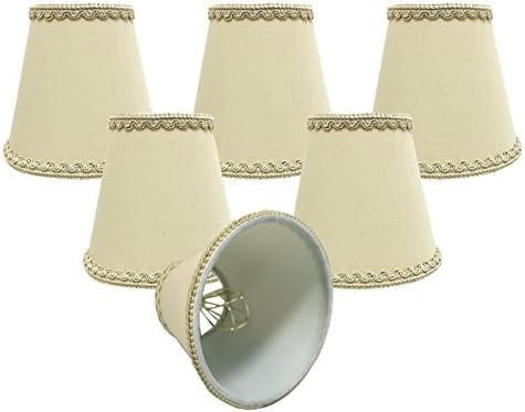 Royal Designs, Inc. Empire Clareier Lamp Shade со декоративен трим пламен клип фиттер, GSO-1040-5BG, 3 x 5 x 4,5, беж, 1 пакет