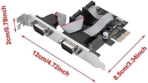 Адаптер за конвертор на сериски порта PCI-E до RS232 2-порта, двојна сериска RS-232 PCIE картичка со ниска заграда со 16C550 UART, RS232 PCIE