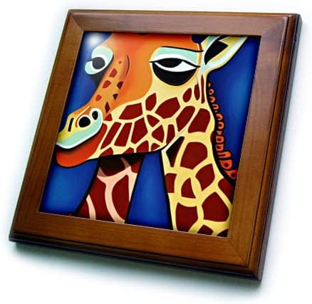 3дроза Кул Смешни Симпатична Уметничка Жирафа Пикасо Стил Кубизам Уметност Природа-Врамени Плочки