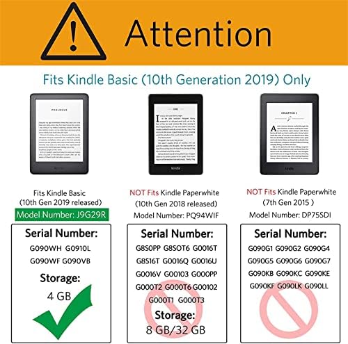Ccoo Случај За Целосно Нова Kindle Основна 10-Та Генерација 2019 Објавена, Водоотпорна Кутија, Паметно Автоматско Будење/Спиење,
