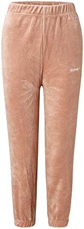Beuu жени есен зимски дебели пижами дното на панталони топло корално руно ланжено панталони еластични манжетни со долги панталони