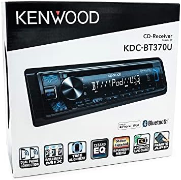 Кенвуд KDC-BT370U ЦД-автомобил стерео со Bluetooth, AM/FM радио, предната висока моќност USB, Alexa Вградена во