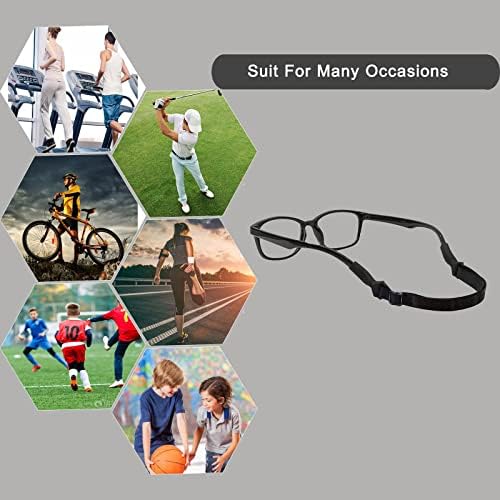 DJSure 3 парчиња прилагодливи ленти за очила, без опашка против лизгање на очила за очила, затегнување на спортски очила за сонце за мажи, жени,