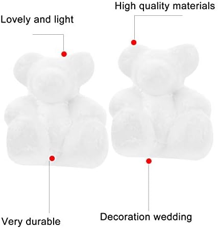 Холибана деца играчки свадба декор 30 парчиња 6,3 см од пена мечка полистирен моделирање мечка облици мувла бел DIY занает за цвеќе уредување