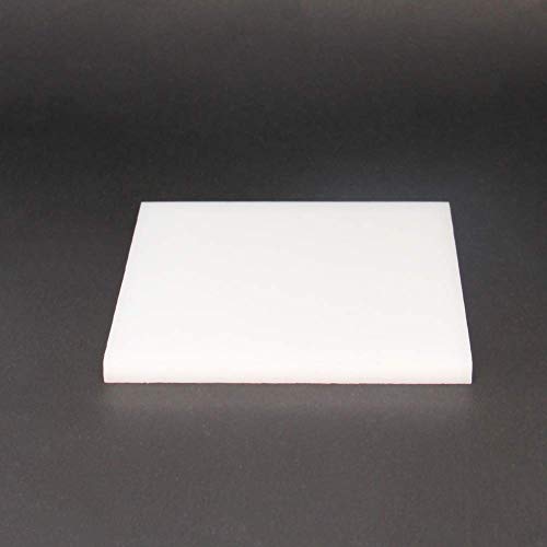 Пластичен лист Aicosineg POM 6mm x 3,94 x 3,94 Инженерски пластичен плоча полиоксиметилен пластична табла идеална за обработка на автоматски прецизни делови на Lathesr-бели
