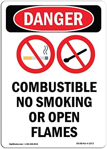Оша Опасност Знак-Запалив Забрането Пушење | Налепници / Заштита На Вашиот Бизнис, Градилиште, Магацин &засилувач; Продавница Област |  