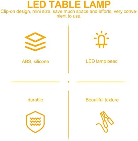 Homoyoyo Desk Larm Larm Larm LED LED кабинет светла за ламби, клип -клип табела Светло стегач за ламби LED клип на светлина на светло