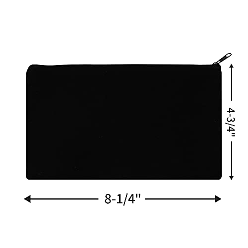 Muka 12 пакет платно молив торбичка патент за шминка кутија црна занает DIY торби 8-1/4 x 4-3/4 инчи