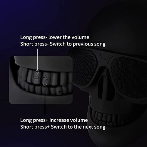 Звучник за череп Досдон, преносни Bluetooth звучници Ретро уникатен звучник 8W Декор со бас стерео компатибилен за десктоп компјутер/лаптоп/мобилен