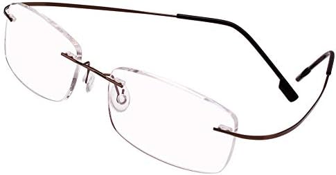 Поксас Меморија Титаниум Без Рамка Лесни Очила За Читање Без Шарки Флексибилни Рамки За Мажи Жени