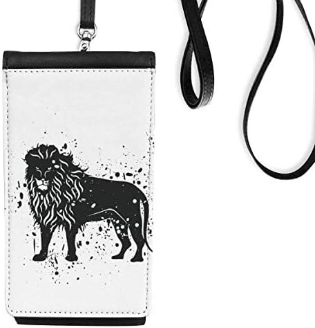 Мексикански лав едноставен црно -бел телефонски паричник чанта што виси мобилна торбичка црн џеб