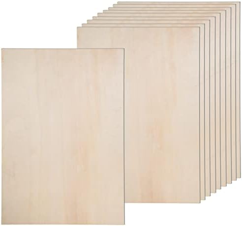 24 пакувања листови со басвуд за занаети-8 x 12 x 1/16 инч- 2мм дебела иверица со мазни површини-нефинирани правоаголни дрвени плочи за ласерско