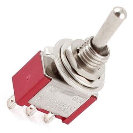 DaseB 1PCS AC 250V/2A 120V/5A ON/ON 2 Позиција SPDT Mini Micro Toggle Switch Red LW