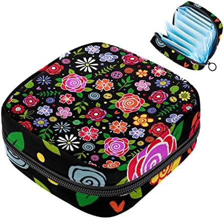 Торба За Складирање Салфетки Торбичка За Менструална Чаша Девојките Патуваат Шминка Со Голем Капацитет Санитарни Влошки Организатор, Цвеќиња