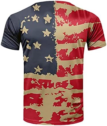 XXBR Денот на независноста на мажите Врвен спортски американски знаме со кратки ракави starsвезди и ленти 4-ти јули маици со маици