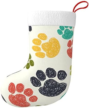 Божиќни чорапи за божиќни чорапи шарени doodle шепа виножито двострано камин што виси чорапи