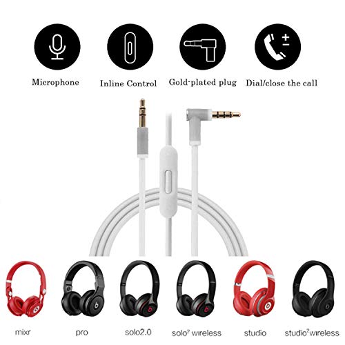 Замена на жицата за кабел за аудио кабел, компатибилна со слушалки за слушалки Студио Solo Pro Detox Wireless Mixr извршна пилула со