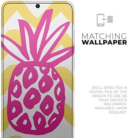 Дизајн Скинц розов и жолт ананас заштитен винил декларална обвивка на кожата компатибилен со Samsung Galaxy S20