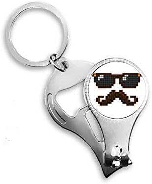 Очила за сонце брада маж пиксели нокти прстен прстен клуч за шише шише со шише клипер